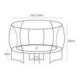 NNEDPE Kahuna 12ft Springless Trampoline with Basketball Set