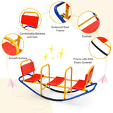 NNECW Kids Metal Rocking Seesaw with Handlebars for Indoor & Outdoor Play