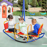 NNECW Kids Metal Rocking Seesaw with Handlebars for Indoor & Outdoor Play