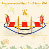 NNECW Kids Metal Rocking Seesaw with Handlebars for Indoor & Outdoor Play