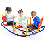 NNECW Kids Metal Rocking Seesaw with Handlebars for Indoor & Outdoor Play