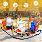 NNECW Kids Metal Rocking Seesaw with Handlebars for Indoor & Outdoor Play