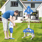 NNECW Adjustable 3-in-1 Basketball Hoop Stand with Adjustable Heigh for Kids