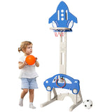 NNECW Adjustable 3-in-1 Basketball Hoop Stand with Adjustable Heigh for Kids
