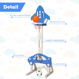 NNECW Adjustable 3-in-1 Basketball Hoop Stand with Adjustable Heigh for Kids