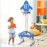 NNECW Adjustable 3-in-1 Basketball Hoop Stand with Adjustable Heigh for Kids
