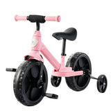 NNECW 4-in-1 Kids Training Bike with Training Wheels for 2-6 Years Old Kids-Pink