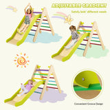NNECW  2 in 1 Kids Wooden Climbing Triangle Set with Slide
