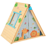 NNECW 2-in-1 Kids Play Tent with Wooden Climbing Triangle