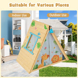 NNECW 2-in-1 Kids Play Tent with Wooden Climbing Triangle