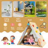 NNECW 2-in-1 Kids Play Tent with Wooden Climbing Triangle