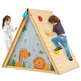 NNECW 2-in-1 Kids Play Tent with Wooden Climbing Triangle