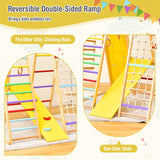 NNECW 8-in-1 Wooden Jungle Gym Playset with Monkey Bars &amp Climbing Ladder-Multicolour