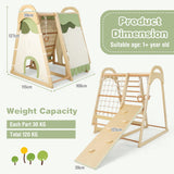 NNECW Wooden Climbing Toys Playset with Gymnastics Rings for Toddlers