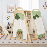 NNECW Wooden Climbing Toys Playset with Gymnastics Rings for Toddlers