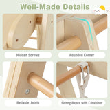 NNECW Wooden Climbing Toys Playset with Gymnastics Rings for Toddlers