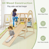 NNECW Wooden Climbing Toys Playset with Gymnastics Rings for Toddlers