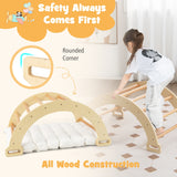 NNECW 3-in-1 Double-Sided wooden Arch Rocker with Soft Cushion for Toddlers