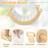 NNECW 3-in-1 Double-Sided wooden Arch Rocker with Soft Cushion for Toddlers