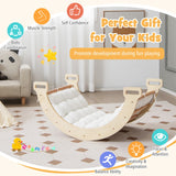 NNECW 3-in-1 Double-Sided wooden Arch Rocker with Soft Cushion for Toddlers