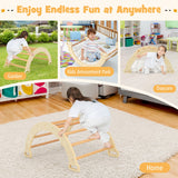 NNECW 3-in-1 Double-Sided wooden Arch Rocker with Soft Cushion for Toddlers