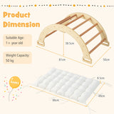 NNECW 3-in-1 Double-Sided wooden Arch Rocker with Soft Cushion for Toddlers