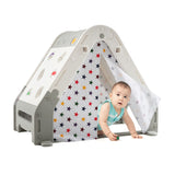 NNECW Kids Triangle Climber with Tent Cover & White Board & Basketball Hoop & Soccer Gate