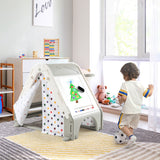 NNECW Kids Triangle Climber with Tent Cover & White Board & Basketball Hoop & Soccer Gate