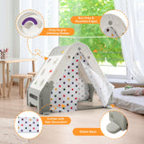 NNECW Kids Triangle Climber with Tent Cover & White Board & Basketball Hoop & Soccer Gate