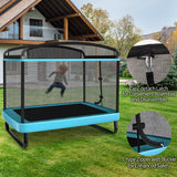 NNECW Sturdy Recreational Trampoline with Swing for Kids-Blue