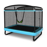 NNECW Sturdy Recreational Trampoline with Swing for Kids-Blue