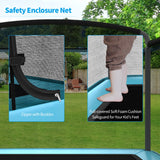 NNECW Sturdy Recreational Trampoline with Swing for Kids-Blue