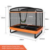NNECW Sturdy 6 FT Recreational Trampoline with Swing for Kids