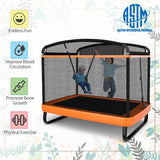 NNECW Sturdy 6 FT Recreational Trampoline with Swing for Kids