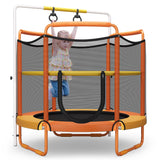 NNECW 152cm Kids 3-in-1 Game Trampoline Seamless with Enclosure Net