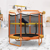NNECW 152cm Kids 3-in-1 Game Trampoline Seamless with Enclosure Net