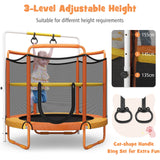 NNECW 152cm Kids 3-in-1 Game Trampoline Seamless with Enclosure Net
