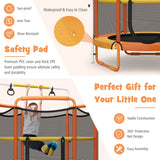 NNECW 152cm Kids 3-in-1 Game Trampoline Seamless with Enclosure Net