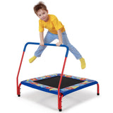 NNECW Square Toddler Trampoline with Foam Covered Handle for Kids of 3-7