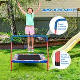 NNECW Square Toddler Trampoline with Foam Covered Handle for Kids of 3-7