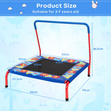NNECW Square Toddler Trampoline with Foam Covered Handle for Kids of 3-7
