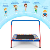 NNECW Square Toddler Trampoline with Foam Covered Handle for Kids of 3-7