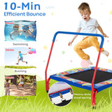 NNECW Square Toddler Trampoline with Foam Covered Handle for Kids of 3-7