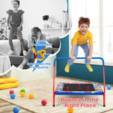 NNECW Square Toddler Trampoline with Foam Covered Handle for Kids of 3-7
