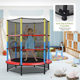 NNECW 55 Inches Kids Trampoline with Safety Enclosure Net