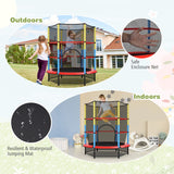 NNECW 55 Inches Kids Trampoline with Safety Enclosure Net