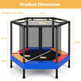 NNECW 48 Inches Kids Trampoline with Safety Enclosure Net