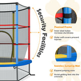 NNECW Mini Kids Trampoline with Enclosure Net for Family Games Colourful