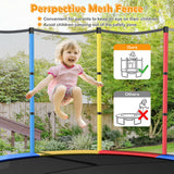 NNECW Mini Kids Trampoline with Enclosure Net for Family Games Colourful