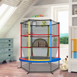 NNECW Mini Kids Trampoline with Enclosure Net for Family Games Colourful